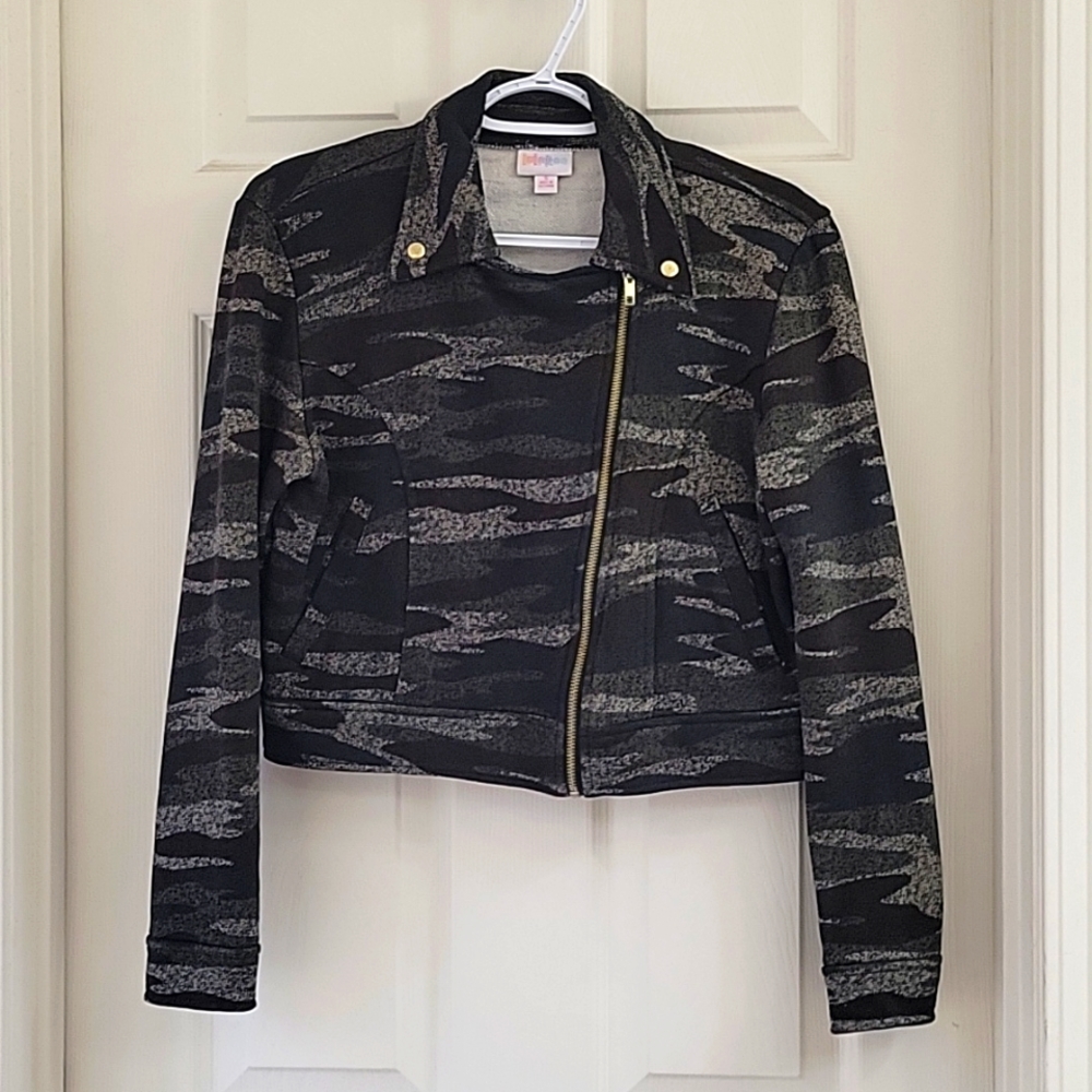 LuLaRoe Presley Moto Jacket Camo